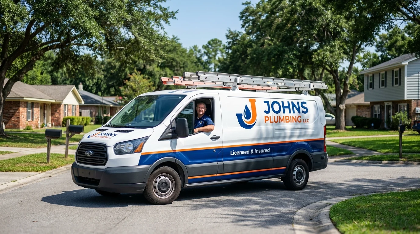 Johns Plumbing LLC service van in Leitchfield, KY